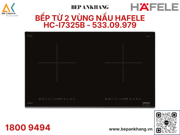 Bếp từ 2 vùng nấu Hafele HC-I7325B 533.09.979 - Nhập khẩu Đức 